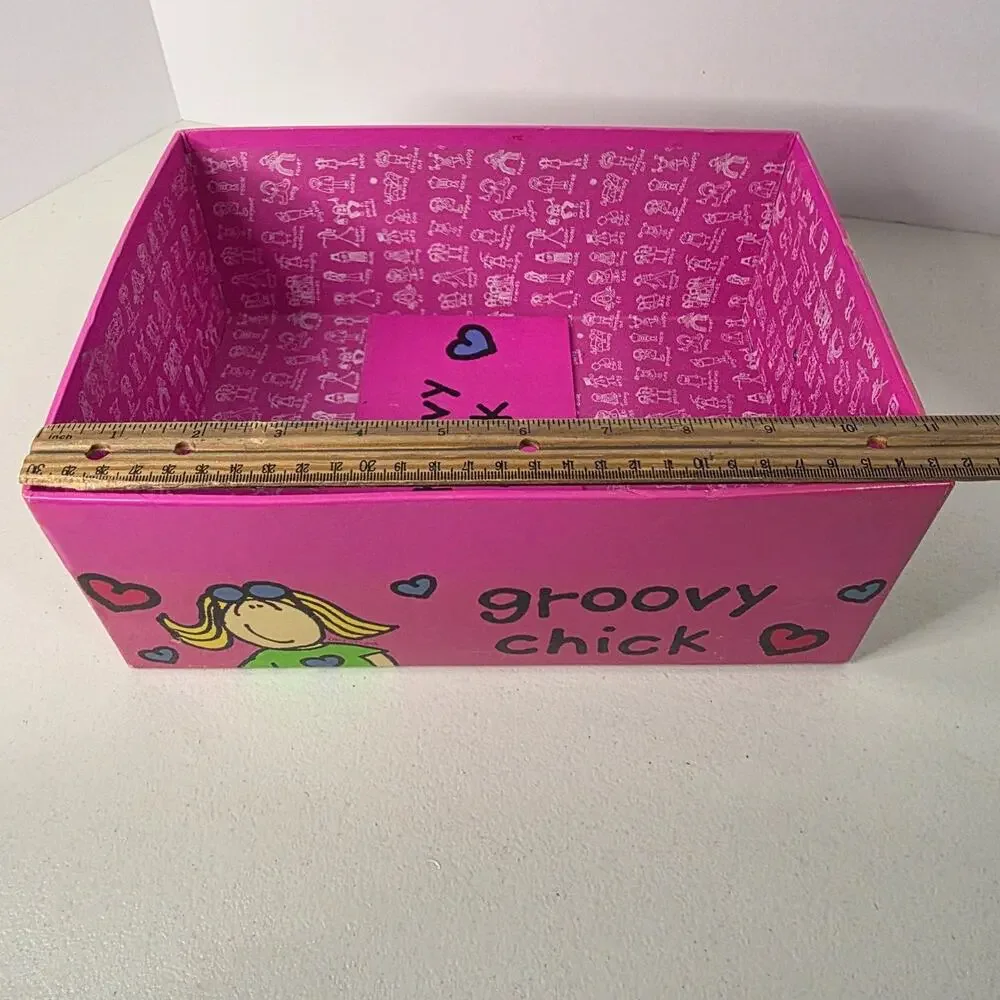 Groovy Chick Photo Storage Box w/ Dividers Pink Funky Photos Organizer